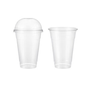 Clear plastic juice cup