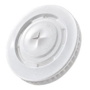 White plastic cup lid