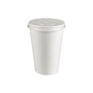 White paper juice cup with a flat lid